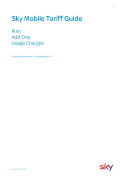 Sky Mobile Tariff Guide