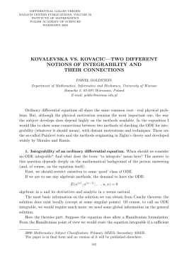 kovalevska vs. kovacic&mdash;two different notions of integrability and