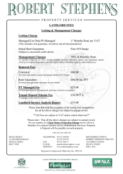 Landlord Fees - Robert Stephens Property Services