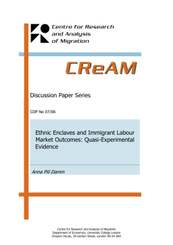 Ethnic Enclaves and Immigrant Labour Market Outcomes