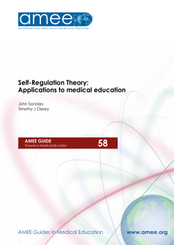 Self-Regulation Theory: Applications to medical education