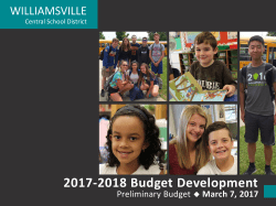 2017-18 Budget Development - Williamsville Central School District