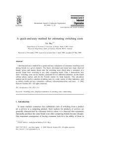 A quick-and-easy method for estimating switching costs