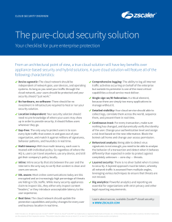 Checklist for a Pure Cloud Security solution | Zscaler