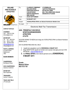 06 maart 2017 - Boland Athletics