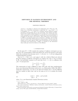 Diffusion in random environment and the renewal theorem