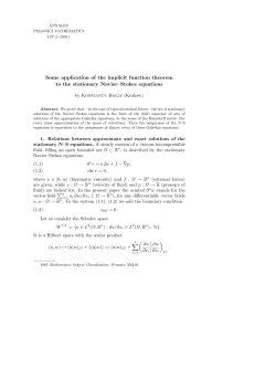 Some application of the implicit function theorem to the stationary