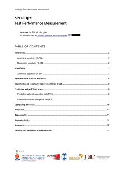 Specificity and sensitivity requirements for a test