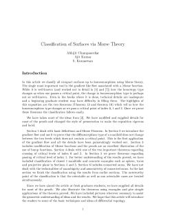 Classification of Surfaces via Morse Theory Abhijit
