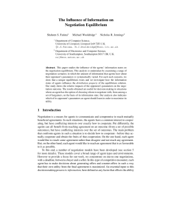 The Influence of Information on Negotiation Equilibrium