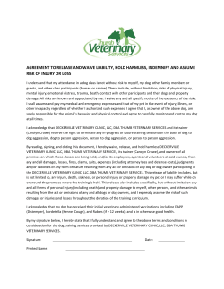 agreement to release and waive liability, hold harmless, indemnify