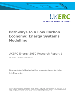 Pathways to a Low Carbon Economy: Energy Systems