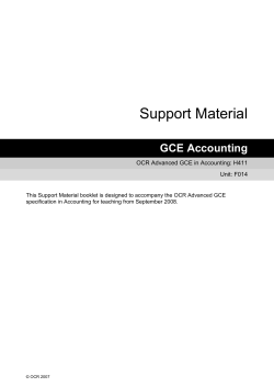 Management accounting - Scheme of work and lesson plan