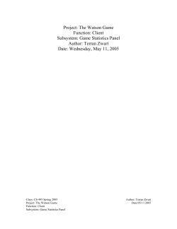 Project: The Watson Game