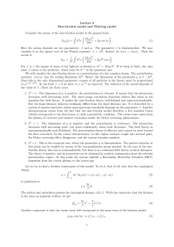 Lecture 9 Sine-Gordon model and Thirring model Consider the