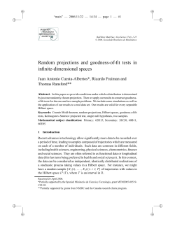 Random projections and goodness-of-fit tests in infinite