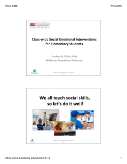 Class-wide Social Emotional Interventions for