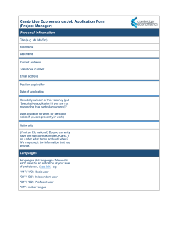 CE Job Application Form - Cambridge Econometrics