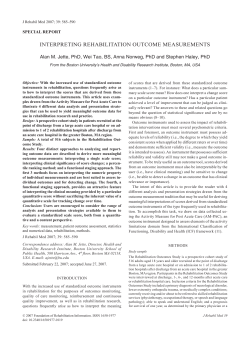 interpreting rehabilitation outcome measurements
