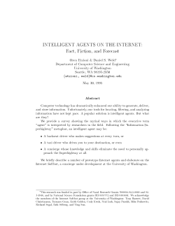 INTELLIGENT AGENTS ON THE INTERNET: Fact