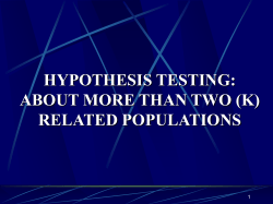 hypothesis testing: about more than two