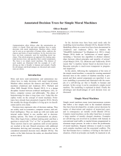 Annotated Decision Trees for Simple Moral Machines