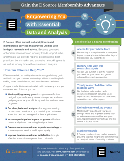 Gain the E Source Membership Advantage