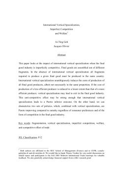 International Vertical Specialization, Imperfect Competition and