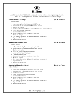 2015 Meeting Packages Full Day Meeting Package $83.00 Per