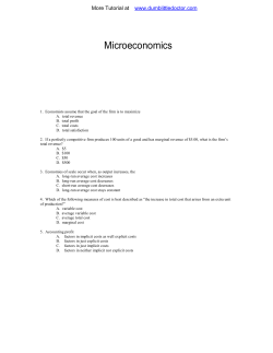Micro Economics study notes, quiz, homework, exam with Solution