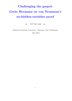 Grete Hermann on von Neumann`s no-hidden