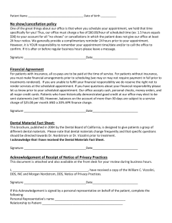 No show/cancellation policy Financial