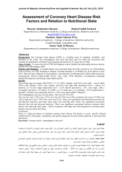 Assessment of Coronary Heart Disease Risk Factors and Relation to