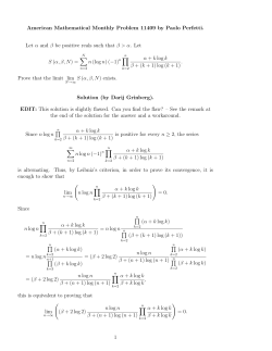 American Mathematical Monthly Problem 11409 by Paolo Perfetti