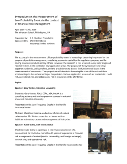 Symposium on the Measurement of Low Probability Events in the