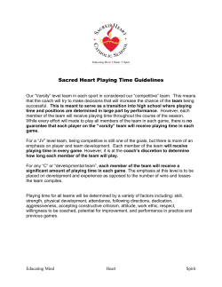 Sacred Heart Playing Time Guidelines