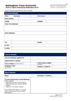 Application Form - Nottingham Trent University