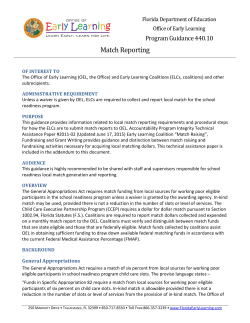 Match Reporting - Florida Office of Early Learning