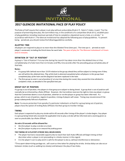 2017 glencoe invitational pace of play policy