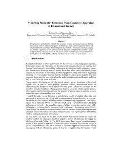 Modeling Students` Emotions from Cognitive Appraisal in