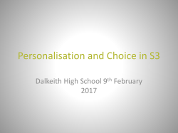 S2 into S3 Learning Pathways Coursing