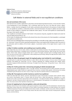 Soft Matter in external fields and in non
