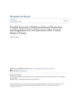 Double Jeopardy`s Multipunishment Protection and Regulation of