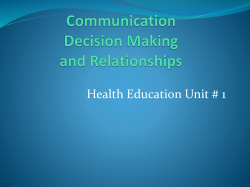 Communication Decision Making and Relationships
