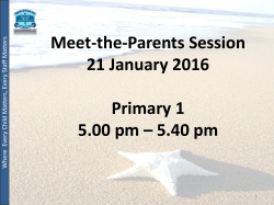Parents &ndash; Teachers Meeting - Chongzheng Primary School