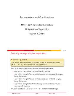 Permutations and Combinations