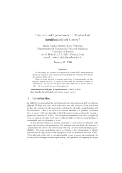 Can you add power-sets to Martin-Löf intuitionistic set