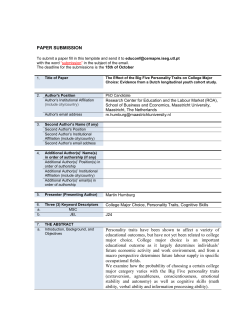The Effect of the Big Five Personality Traits on College