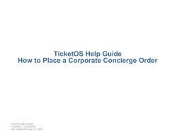 TicketOS Help Guide - How to Place a Corporate Concierge Order