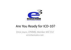Are You Ready for ICD-10? - Alliance Behavioral Healthcare
